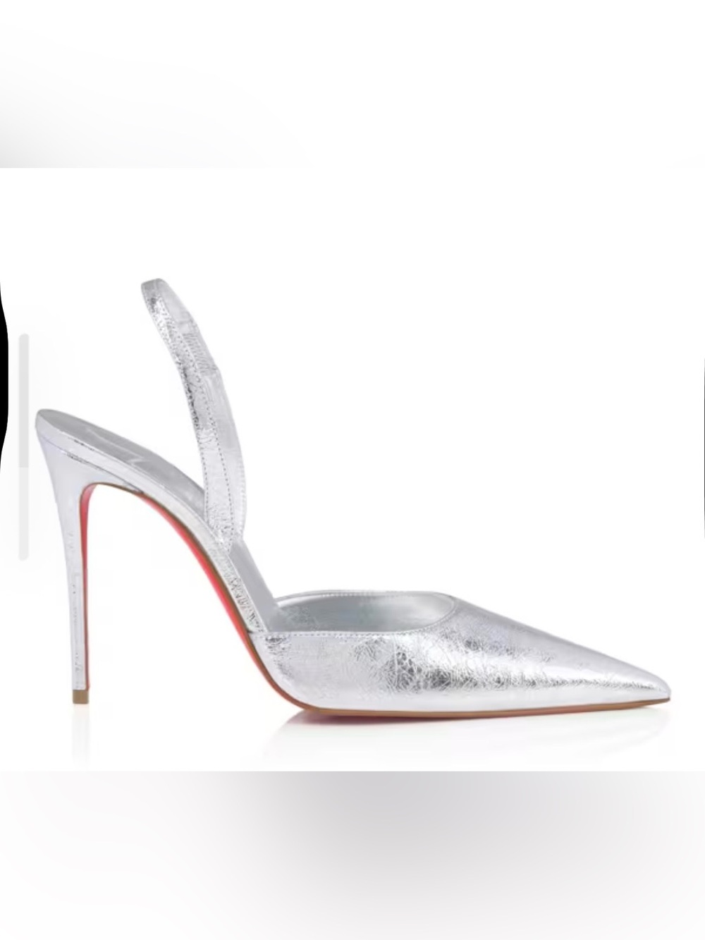 Christian Louboutin Kate Max O Sling
Silver Metallic Slingback Pointed Stiletto